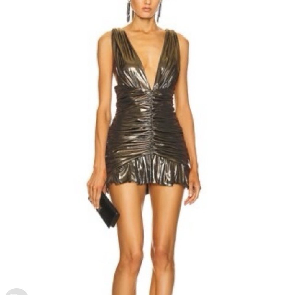 YSL gold mini dress